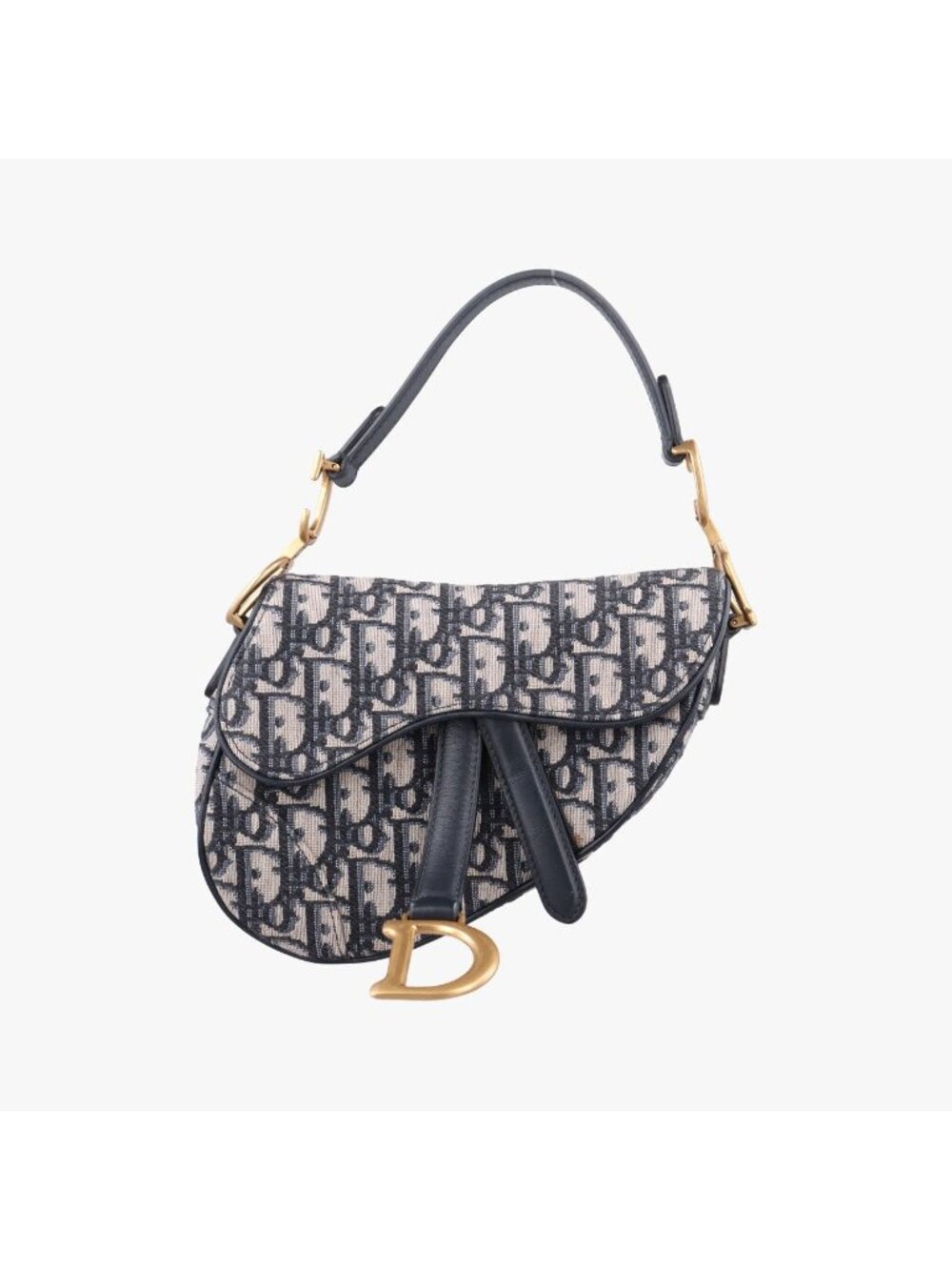 Dior Saddle Navy Jacquard Leather Shoulder Bag